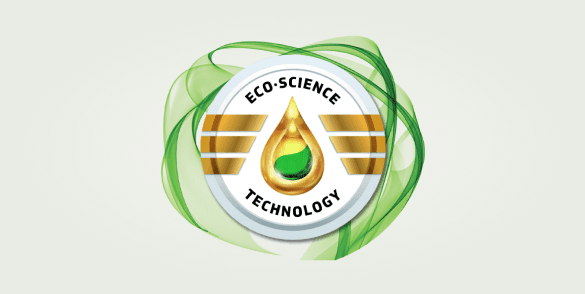 Logo technologie Eco-Science na zeleném pozadí