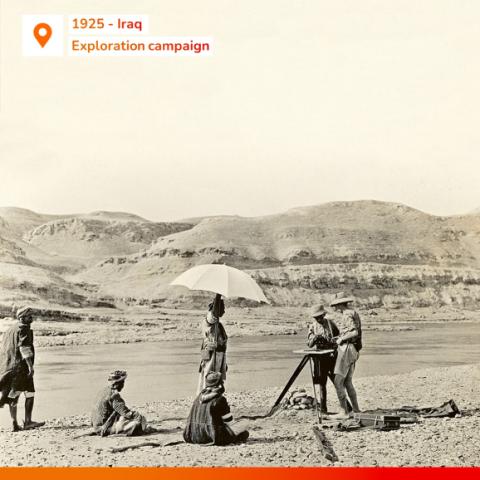 rafinerie, Irák, 1925, průzkumné vrty, průzkum, historie TotalEnergies, Blízký východ, těžba ropy