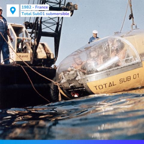 těžba ropy na moři, hlubinné vrty, 1982, Francie, stoupací potrubí, Total sub01